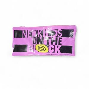 Vintage 1990 New Kids On The Block Pink Vinyl Pencil Pouch NKOTB Boy Band Retro